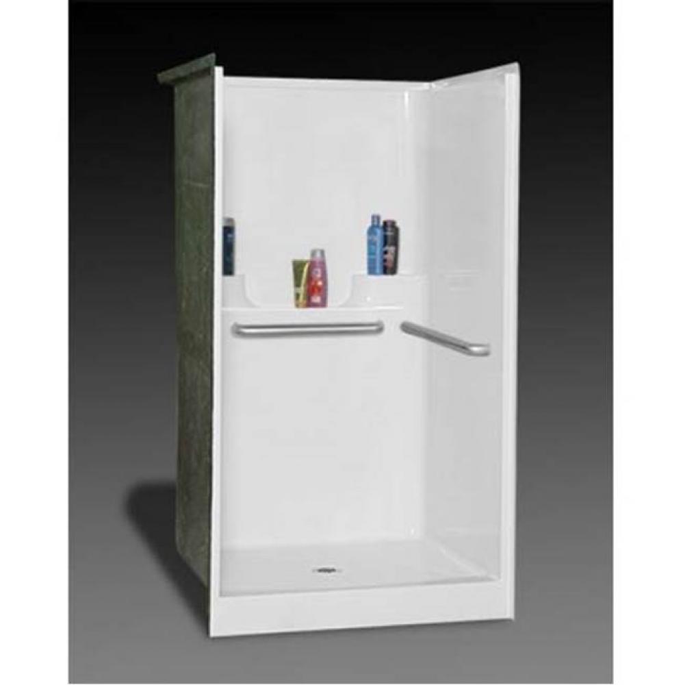 42'' x 40'' x 74.5''/Shower/White, Legacy - 1-Piece / Center Drain /