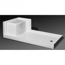 Oasis SB-7236R LS WHT - G 72x36 RDrn LSeat Shower Base