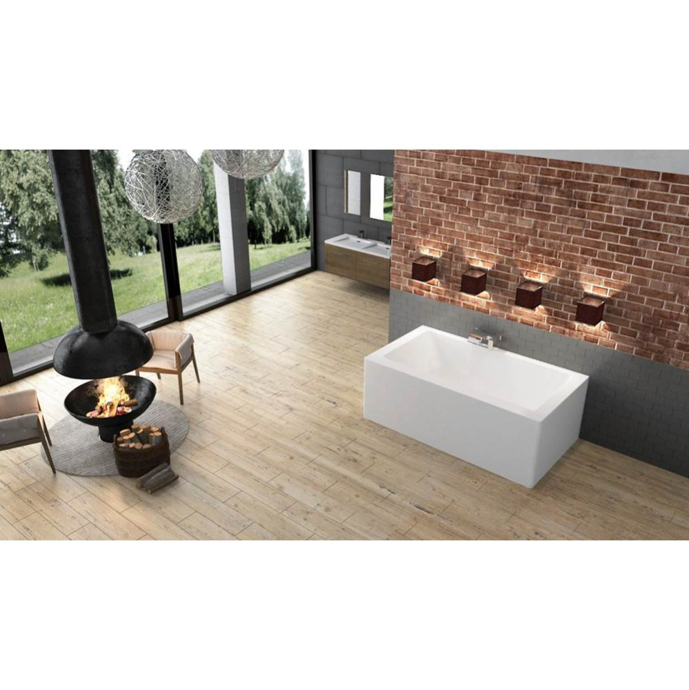 Loft 3 Sides 66 x 31, Soaking Bathtub, Glossy White