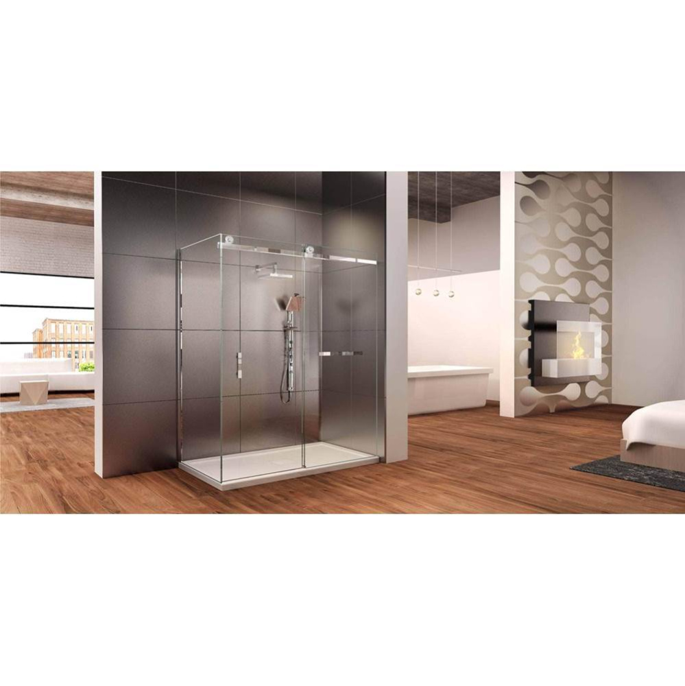 Marelia Sliding 66 x 36, Shower Doors, Matte Black, 8mm Clear treated glass