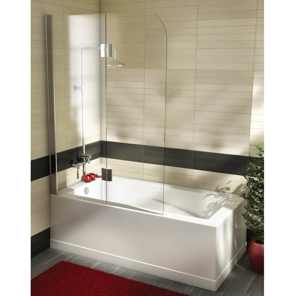 QI-100 Hinged 45, Bathtub Shield, Chrome