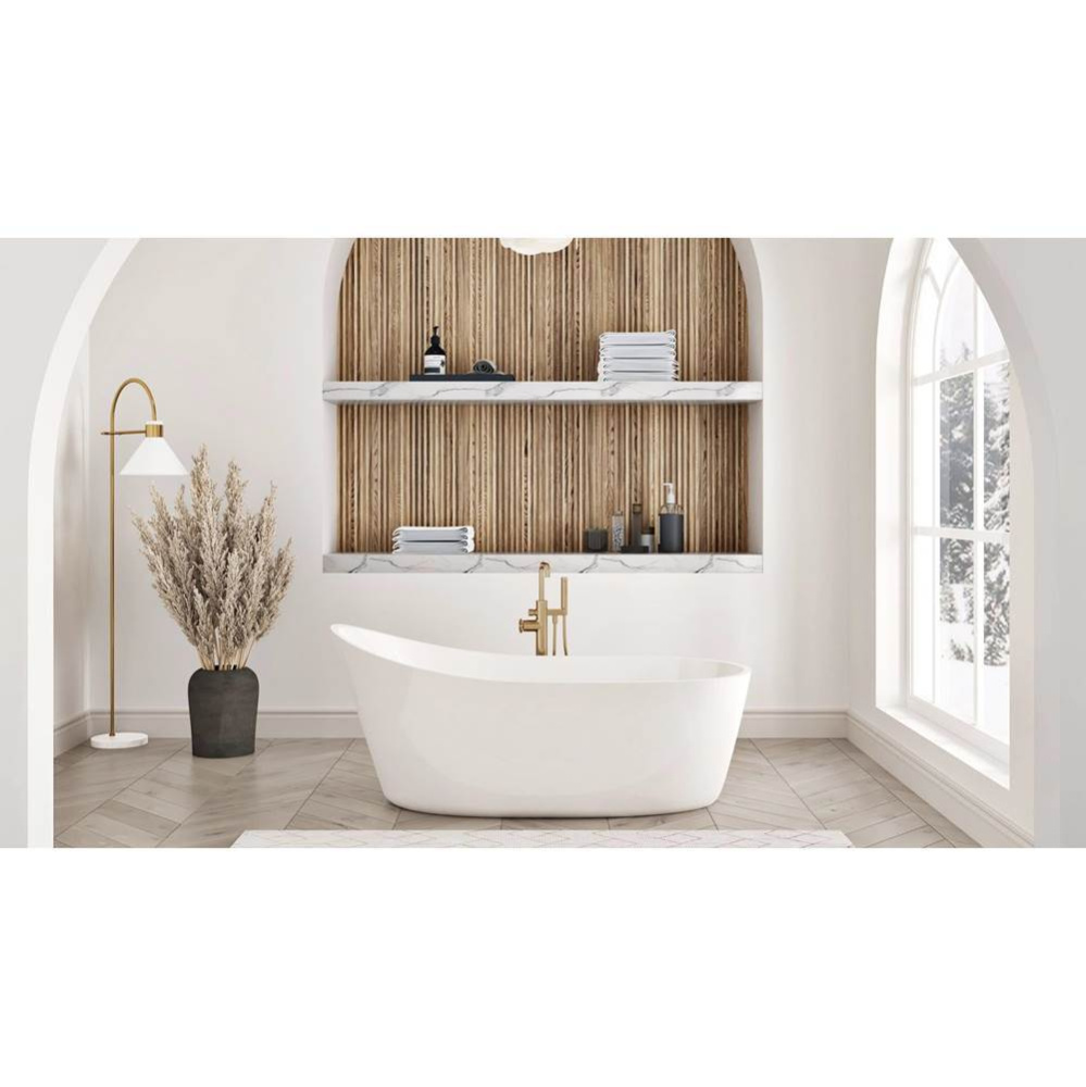 Romy Freestanding 59 x 31, Soaking Bathtub, Glossy White