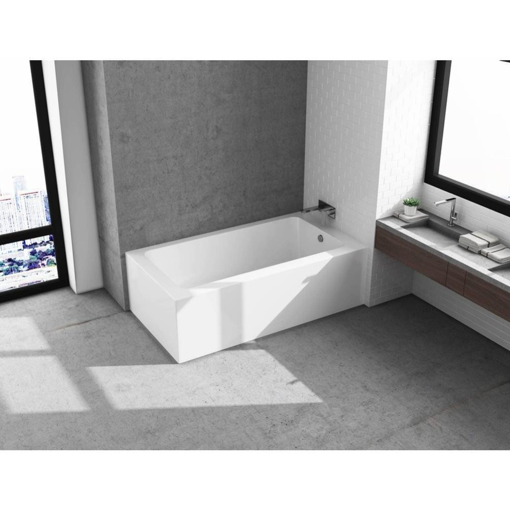 Urbania 2 Sides 60 x 31, Soaking Bathtub, Glossy White