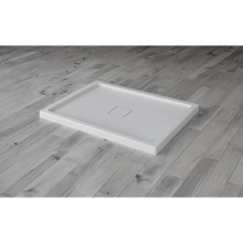 Oceania Baths SB4232B01 - Corner Shower Base, Square cover drain , 42 x 32, Glossy White