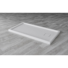 Oceania Baths SB48R32A01 - Alcove Shower Base, Square cover corner drain , 48 x 32, Glossy White