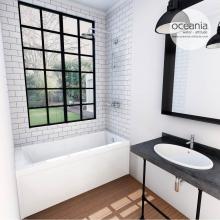 Oceania Baths UN28LAM01 - Unity Alcove 60 x 28, AeroMassage Bathtub, Glossy White