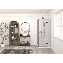 Oceania Baths PB24848BK - California Pivoted 48 x 48, Shower Doors, Matte Black, 8mm Clear treated glass
