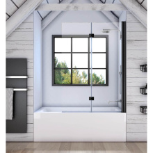 Oceania Baths QI105BK - QI-105 Hinged 47, Bathtub Shield, Matte Black