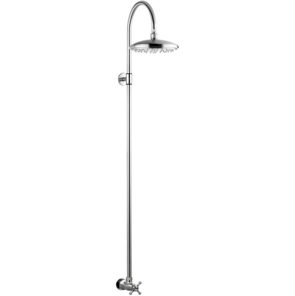 Wall Mount Single Supply Shower - ''Collana'' Cross Handle Valve, 8'&apos