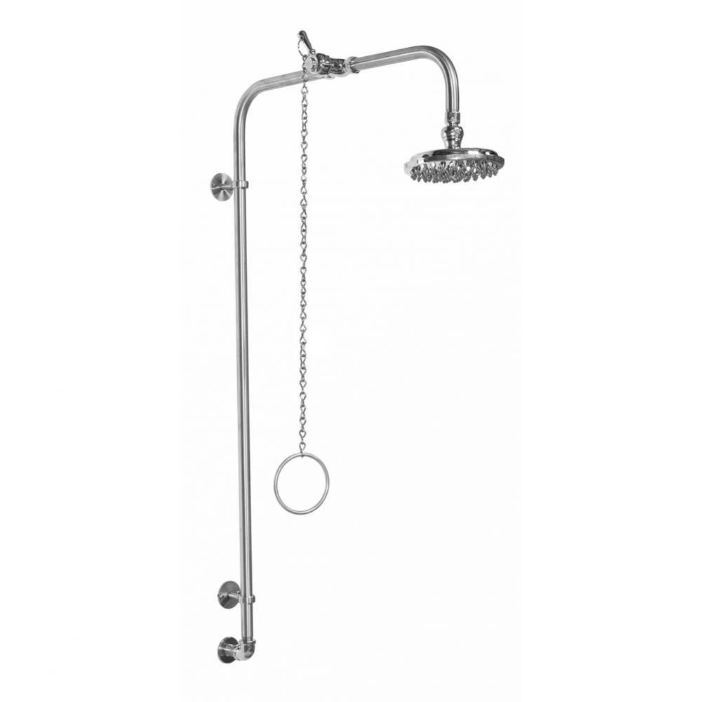 Wall Mount Single Supply Shower - Pull Chain Valve, 8'' Shower Head
