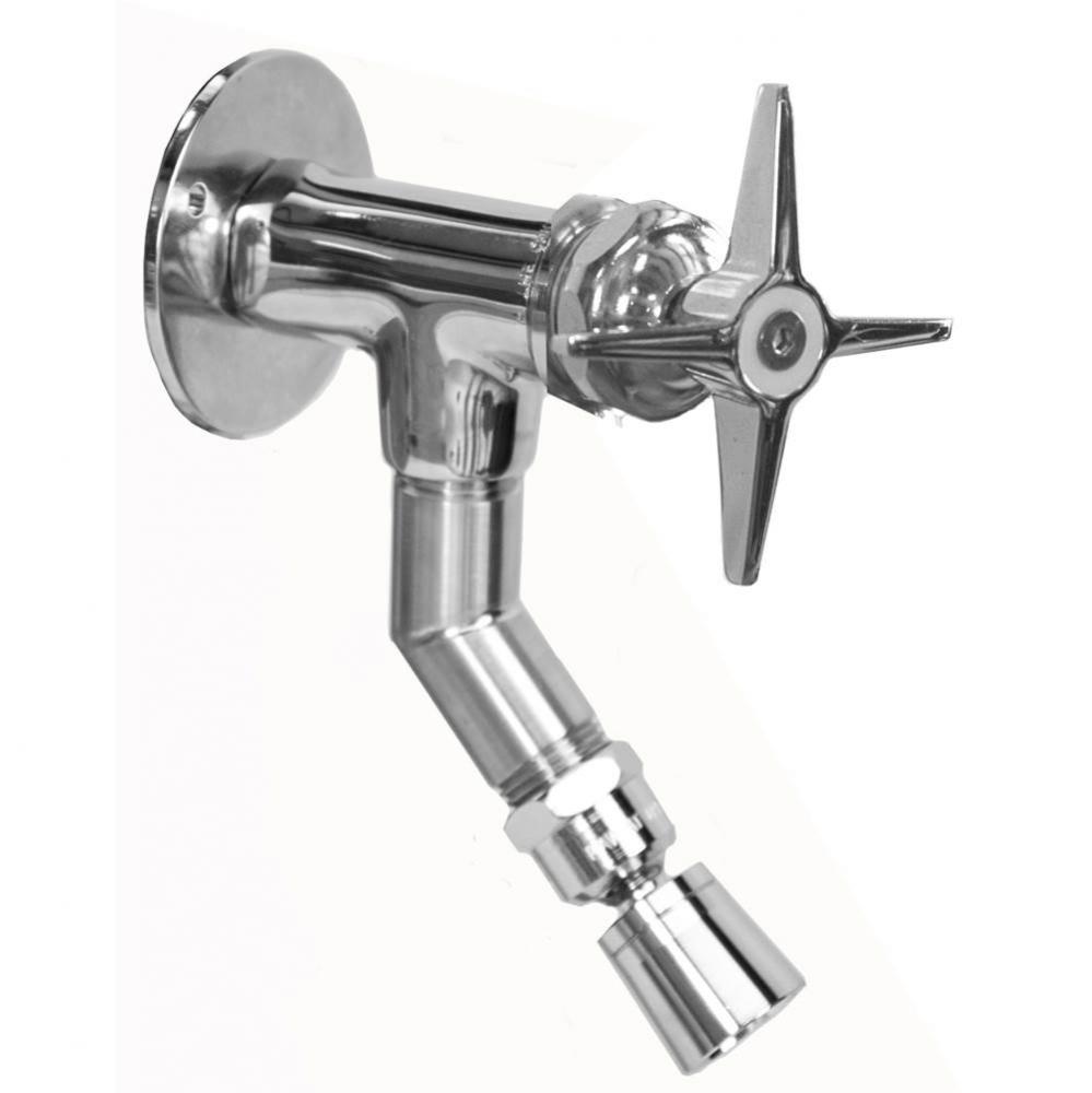 Wall Mount Foot Shower - Cross Handle Valve, 1'' Shower Head