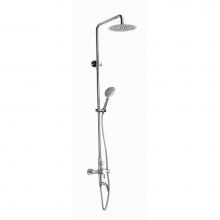 Outdoor Shower DVA-L1-WMHC-FS - Wall Mount Hot & Cold Shower - Lever Handle Valve, 8'' Shower Head, Hand Spray &