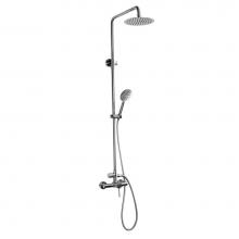 Outdoor Shower DVA-L2-WMHC - Wall Mount Hot & Cold Shower - Lever Handle Valve, 8'' Shower Head, Hand Spray &