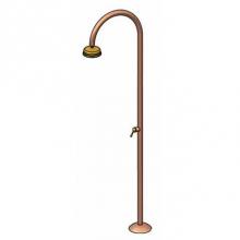 Outdoor Shower FTA-C50R-HC - ''Origo'' Free Standing Hot & Cold Copper Shower Unit - 8'' Bras