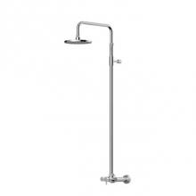 Outdoor Shower FTA-W53-HC - ''Waterline'' Wall Mount Hot & Cold Shower Unit - Single Handle Valve - 8&
