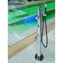 Outdoor Shower FTA-902-CFSHS - ''Spring'' Free Standing Single Supply Foot Shower - Hand Spray