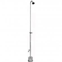 Outdoor Shower PS-1000-ADA - Free Standing Single Supply Shower - ADA Metered Valve, 3'' Shower Head, Hose Bibb