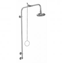 Outdoor Shower WM-442-PCV - Wall Mount Single Supply Shower - Pull Chain Valve, 8'' Shower Head