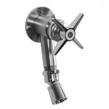 Outdoor Shower WMFS-442-CHV-SS - Wall Mount Foot Shower - Cross Handle Valve, 1'' Shower Head - Stainless Steel