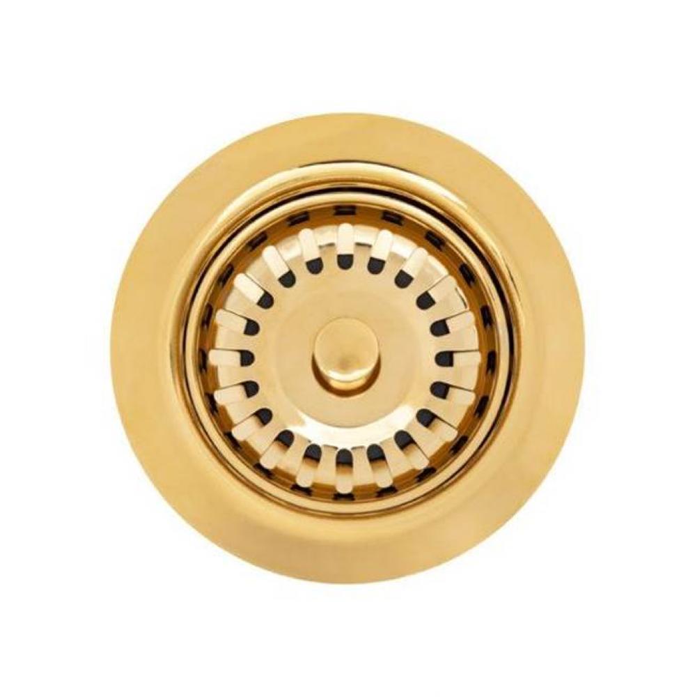 3.5'' Kitchen Prep Bar Basket Strainer Drain Polished Brass