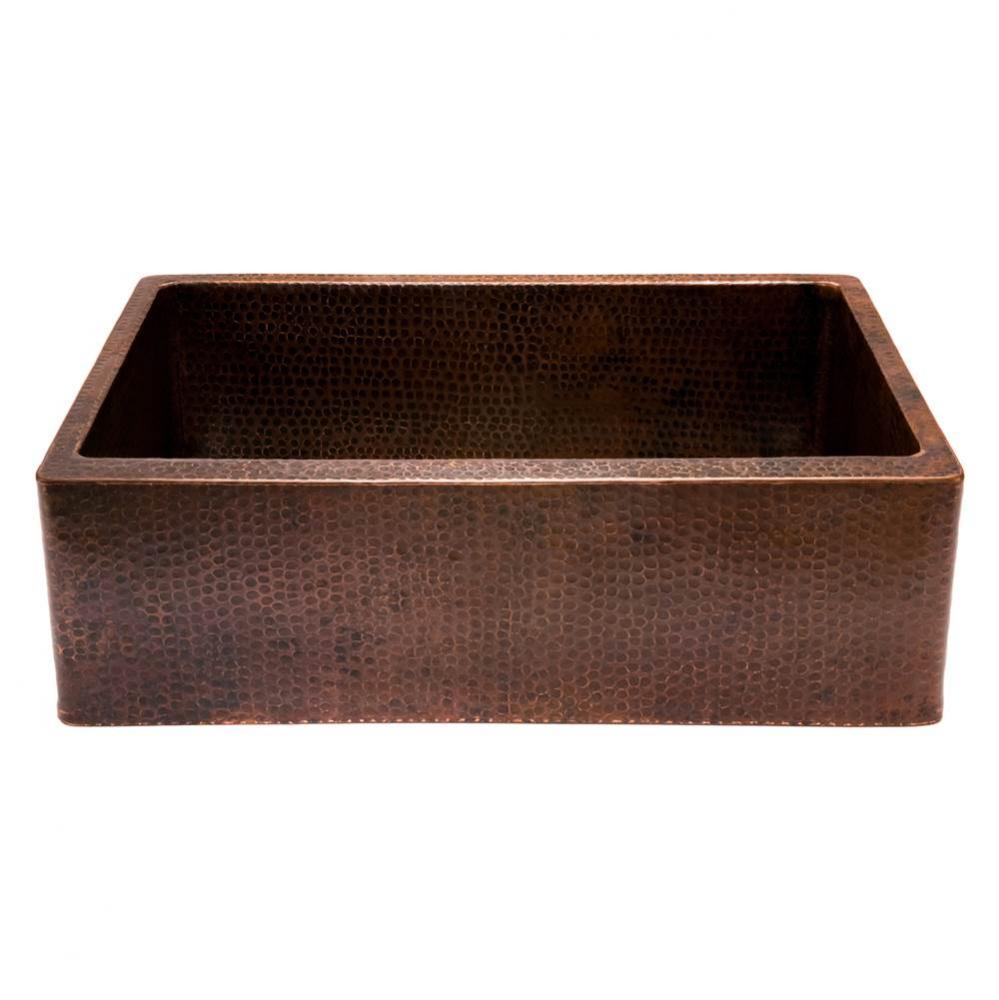 30'' Hammered Copper Kitchen Apron Single Basin Sink