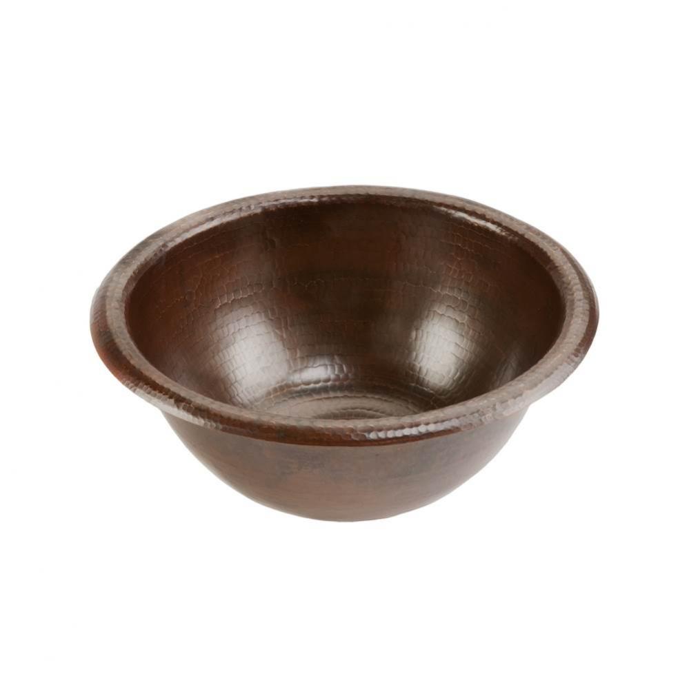 14'' Round Self Rimming Hammered Copper Sink