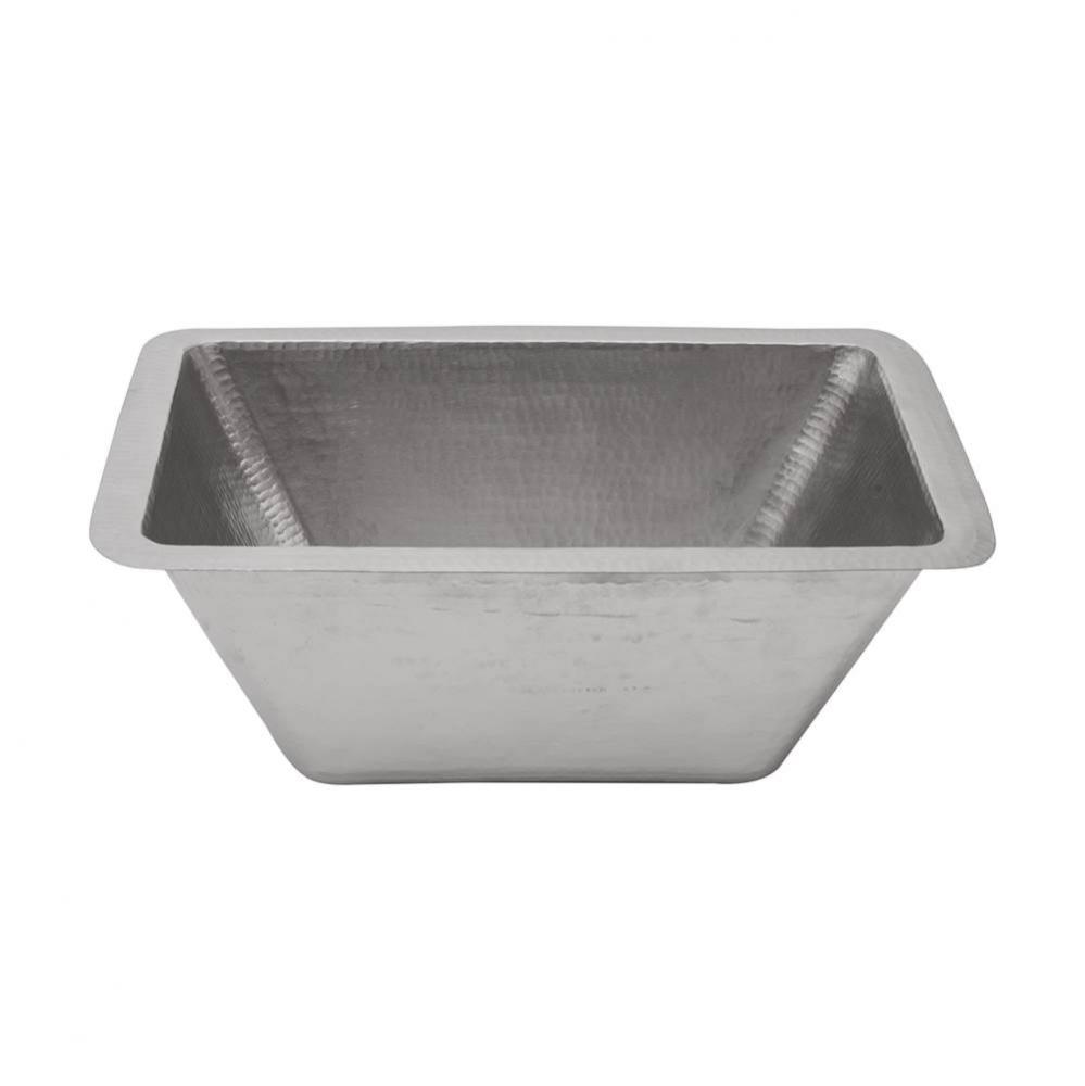 Rectangle Hammered Copper Bathroom Sink in Nickel
