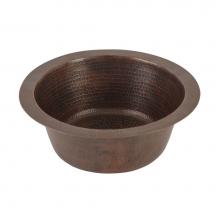 Premier Copper Products BR12DB2 - 12'' Round Hammered Copper Bar Sink w/ 2'' Drain Size