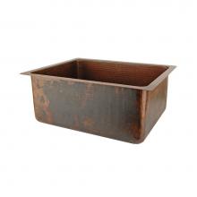 Premier Copper Products BREC20DB - 20'' Hammered Copper Kitchen/Bar/Prep Single Basin Sink