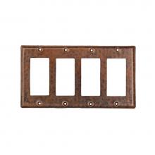 Premier Copper Products SR4 - Copper Switchplate Quadruple Ground Fault/Rocker Cover GFI