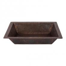 Premier Copper Products TFLREC17DB - 17'' Rectangle Under Counter Terra Firma Copper Bathroom Sink