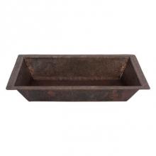 Premier Copper Products TFLREC22DB - 22'' Rectangle Under Counter Terra Firma Copper Bathroom Sink