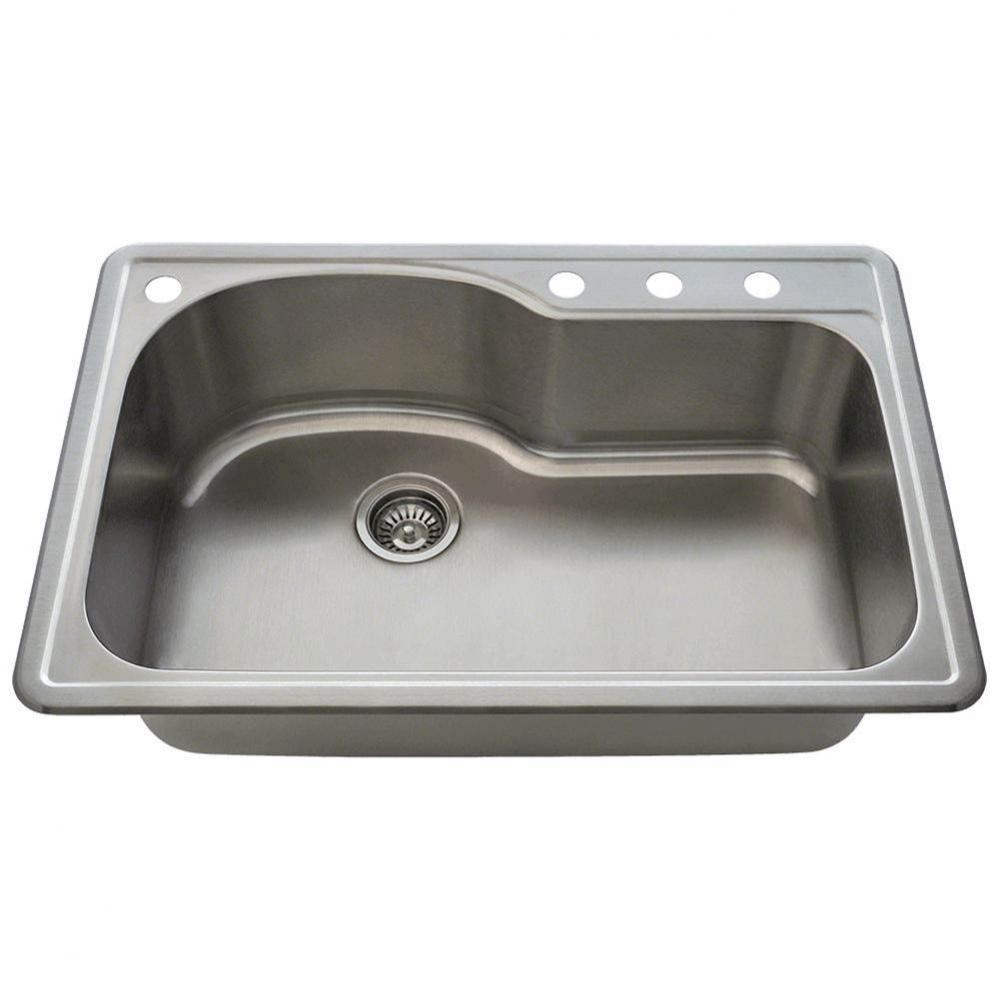 P643T Offset Single Bowl Topmount Stainless Steel