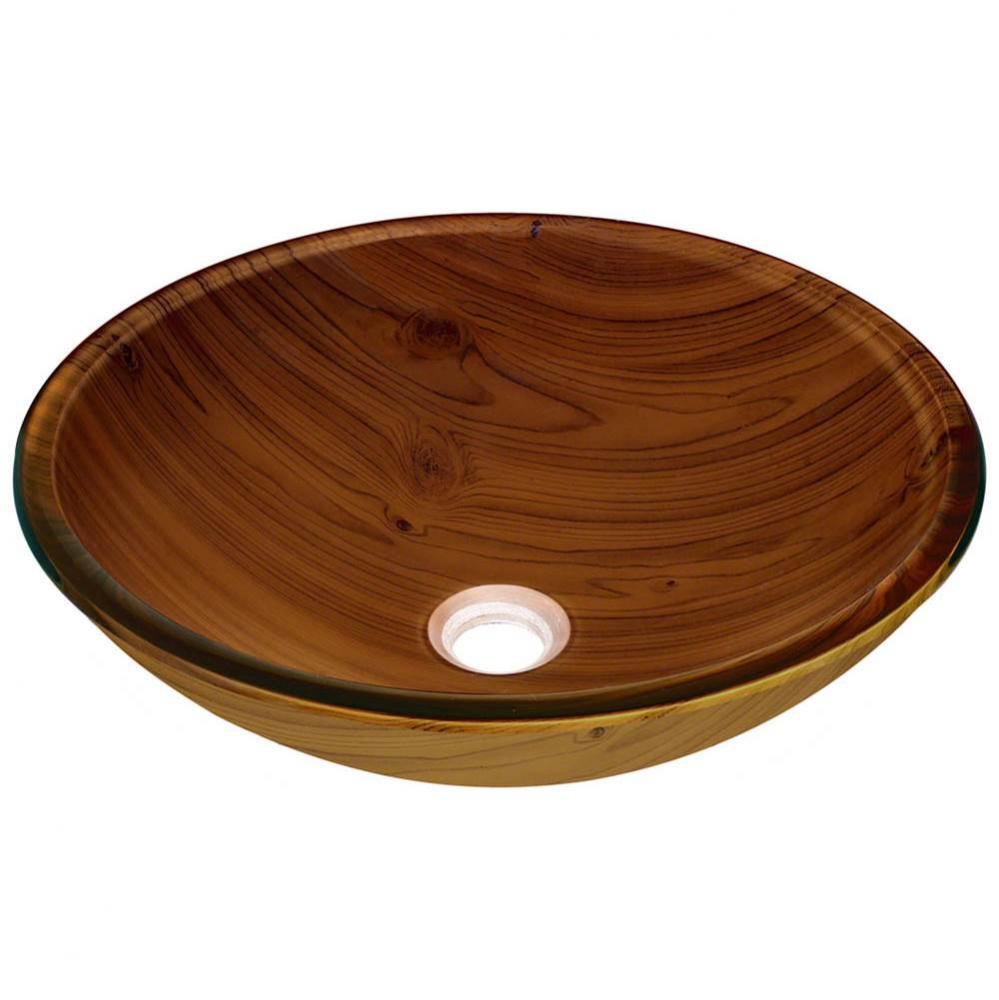 Wood Grain Glass Vessel Bathroom