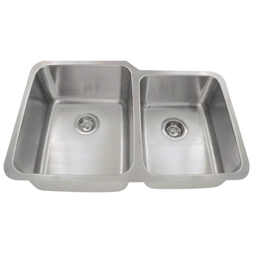 Offset Double Bowl Stainless Steel