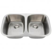 Polaris Sinks P015-16 - Double Bowl Stainless Steel