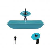 Polaris Sinks P046 TQ-ABR - P046 Turquoise-ABR Bathroom Waterfall Faucet