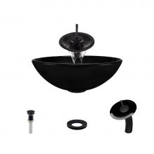 Polaris Sinks P106 BL-ABR - P106 Black-ABR Bathroom Waterfall Faucet