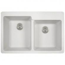 Polaris Sinks P108TW - Double Offset Bowl Topmount AstraGranite