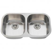 Polaris Sinks P205-16 - Double Bowl Stainless Steel