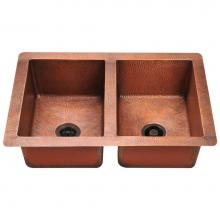 Polaris Sinks P209 - Equal Double Bowl Copper