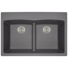 Polaris Sinks P218TS - Double Equal Bowl Low-Divide Topmount AstraGranite