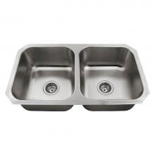 Polaris Sinks P2201US - Double Bowl Stainless Steel