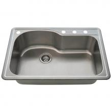 Polaris Sinks P643T - P643T Offset Single Bowl Topmount Stainless Steel