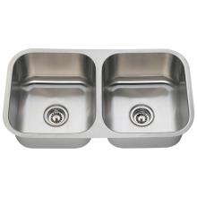Polaris Sinks PA205-16 - Double Bowl Stainless Steel Kitchen