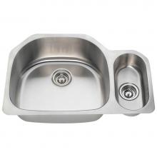 Polaris Sinks PL123-16 - PL1223-16 Offset Stainless Steel Kitchen