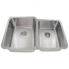 Polaris Sinks PL315 - Offset Double Bowl Stainless Steel
