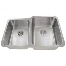 Polaris Sinks PR315 - Offset Double Bowl Stainless Steel Kitchen