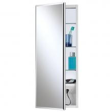 Jensen Medicine Cabinets 704309 - MERIDIAN 1DR 15X35 FMLS BVL WB/ST