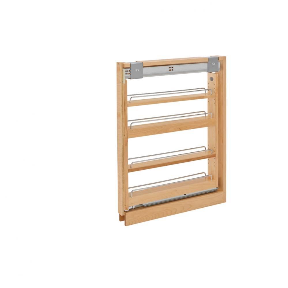 Wood Base Filler Pull Out Organizer for New Kitchen Applications w/Soft Close